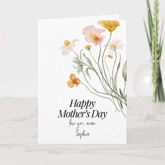 Elegant Floral Happy Mother’s Day Personalized カード (正面)