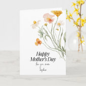 Elegant Floral Happy Mother’s Day Personalized カード (黄色い花)