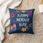 Elegant Floral Happy Mother’s Day Personalized 名前入 クッション (ブランケット)