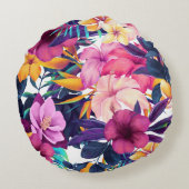 Elegant Floral Happy Mother’s Day Personalized 名前入 ラウンドクッション (裏面)