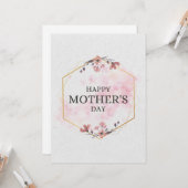 Elegant Floral Happy Mother’s Day Watercolor カード (正面/裏面インサイチュ)