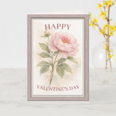 Elegant Floral Happy Valentine’s Day Card カード (黄色い花)