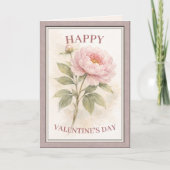 Elegant Floral Happy Valentine’s Day Card カード (正面)