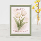 Elegant Floral Happy Valentine’s Day Card カード (黄色い花)