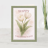 Elegant Floral Happy Valentine’s Day Card カード (正面)