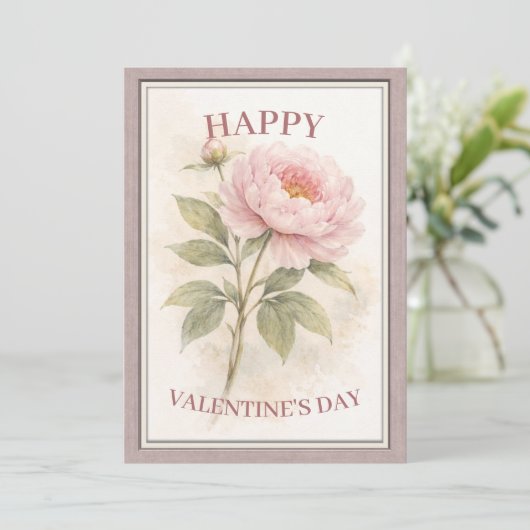 Elegant Floral Happy Valentine’s Day Card シーズンカード (スタンド正面)