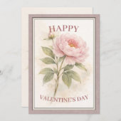 Elegant Floral Happy Valentine’s Day Card シーズンカード (正面/裏面)