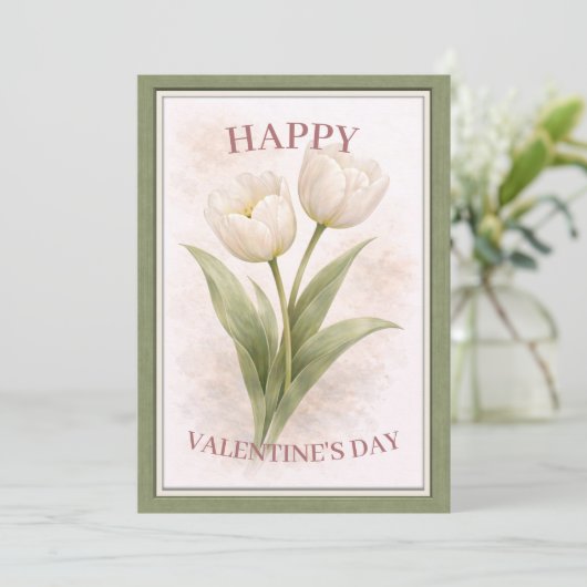Elegant Floral Happy Valentine’s Day Card シーズンカード (スタンド正面)