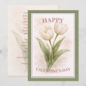 Elegant Floral Happy Valentine’s Day Card シーズンカード (正面/裏面)