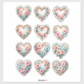 Elegant Floral Heart Sheet of Stickers シール (シート)