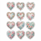 Elegant Floral Heart Sheet of Stickers シール (正面)