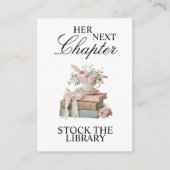 Elegant Floral Her Next Chapter Bridal Shower エンクロージャーカード (正面)