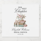 Elegant Floral Her Next Chapter Bridal Shower  スパークリングワインラベル (シングルラベル)