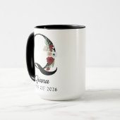 Elegant Floral Initial Custom Mug Gift for Grads マグカップ (正面左)