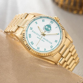 Elegant Floral Initials Wristwatch for Weddings  腕時計