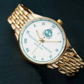 Elegant Floral Initials Wristwatch for Weddings 腕時計