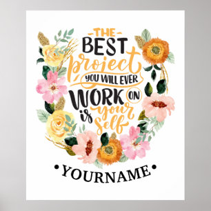 Elegant Floral Inspiration Motivation Quote ポスター