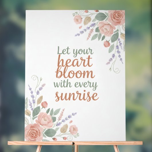 Elegant Floral Inspirational Poster アクリルサイン (ニュートラル)