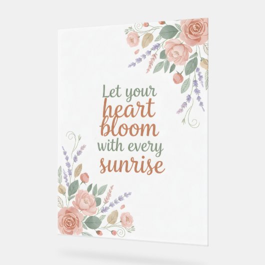 Elegant Floral Inspirational Poster アクリルサイン (傾斜)