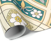 Elegant Floral Islamic Green Gold ラッピングペーパー (ロールコーナー)