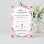 Elegant Floral Islamic Nikkah Wedding Invitation  カード (スタンド正面)