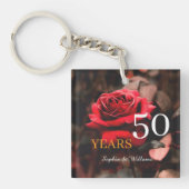 Elegant Floral Keepsake – Romantic Red Rose Gift キーホルダー (正面)