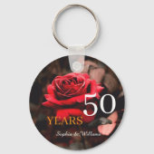 Elegant Floral Keepsake – Romantic Red Rose Gift キーホルダー (正面)