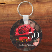 Elegant Floral Keepsake – Romantic Red Rose Gift キーホルダー (正面)