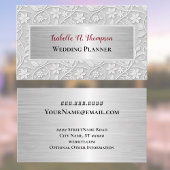 Elegant Floral Lace Look Off White Wedding Planner 名刺