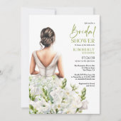 Elegant Floral Lavish White Bouquet Bridal Shower 招待状 (正面)