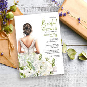 Elegant Floral Lavish White Bouquet Bridal Shower 招待状