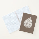 Elegant Floral Leaf Design – White and Soft Grey  ノートブック (内部)