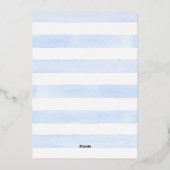 Elegant Floral Lemon Blue Gold Foil Bridal Shower 箔招待状 (裏面)