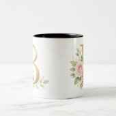 Elegant Floral Letter B Monogram Mug  Personalize ツートーンマグカップ (中央)