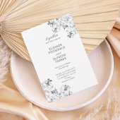 Elegant Floral Line Art Wedding Invitation 招待状