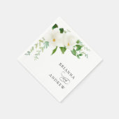 Elegant Floral Magnolia Wedding  スタンダードカクテルナプキン (角)