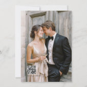 Elegant  Floral Magnolia Wedding Photo QR Code  招待状 (裏面)