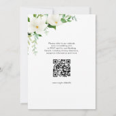 Elegant  Floral Magnolia Wedding QR Code 招待状 (裏面)