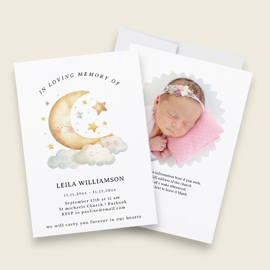 Elegant Floral Memorial Announcement 招待状