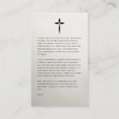 Elegant Floral Memorial Prayer Card 名刺 (裏面)