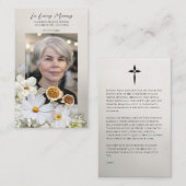 Elegant Floral Memorial Prayer Card 名刺 (正面/裏面)