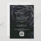 Elegant Floral Midnight Rose All in One Wedding 招待状 (裏面)