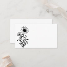 Elegant Floral Minimalist Black White Wedding     