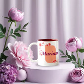 Elegant Floral Monogram Letter A & Mariam Name Cus ツートーンマグカップ