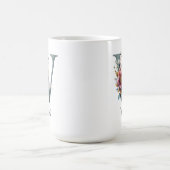 Elegant Floral Monogram Mug, Birthday Gift for Mom コーヒーマグカップ (中央)