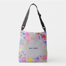 Elegant Floral Monogram Personalized クロスボディバッグ