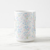 Elegant Floral Monogram Personalized Mug コーヒーマグカップ (中央)