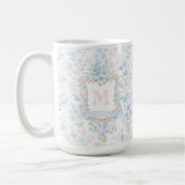 Elegant Floral Monogram Personalized Mug コーヒーマグカップ (左)