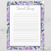 Elegant Floral Monogram Stationery Paper (正面)