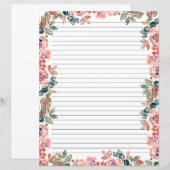 Elegant Floral Monogram Stationery Paper (正面/裏面)